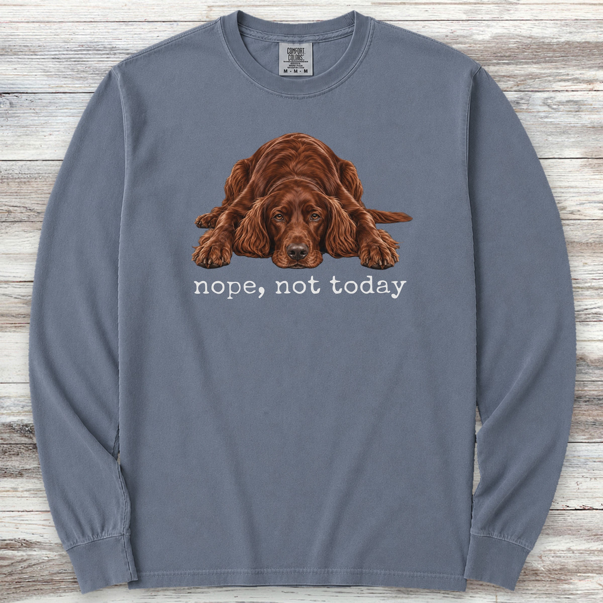 Irish Setter Nope Long Sleeve Tee - Blue Jean
