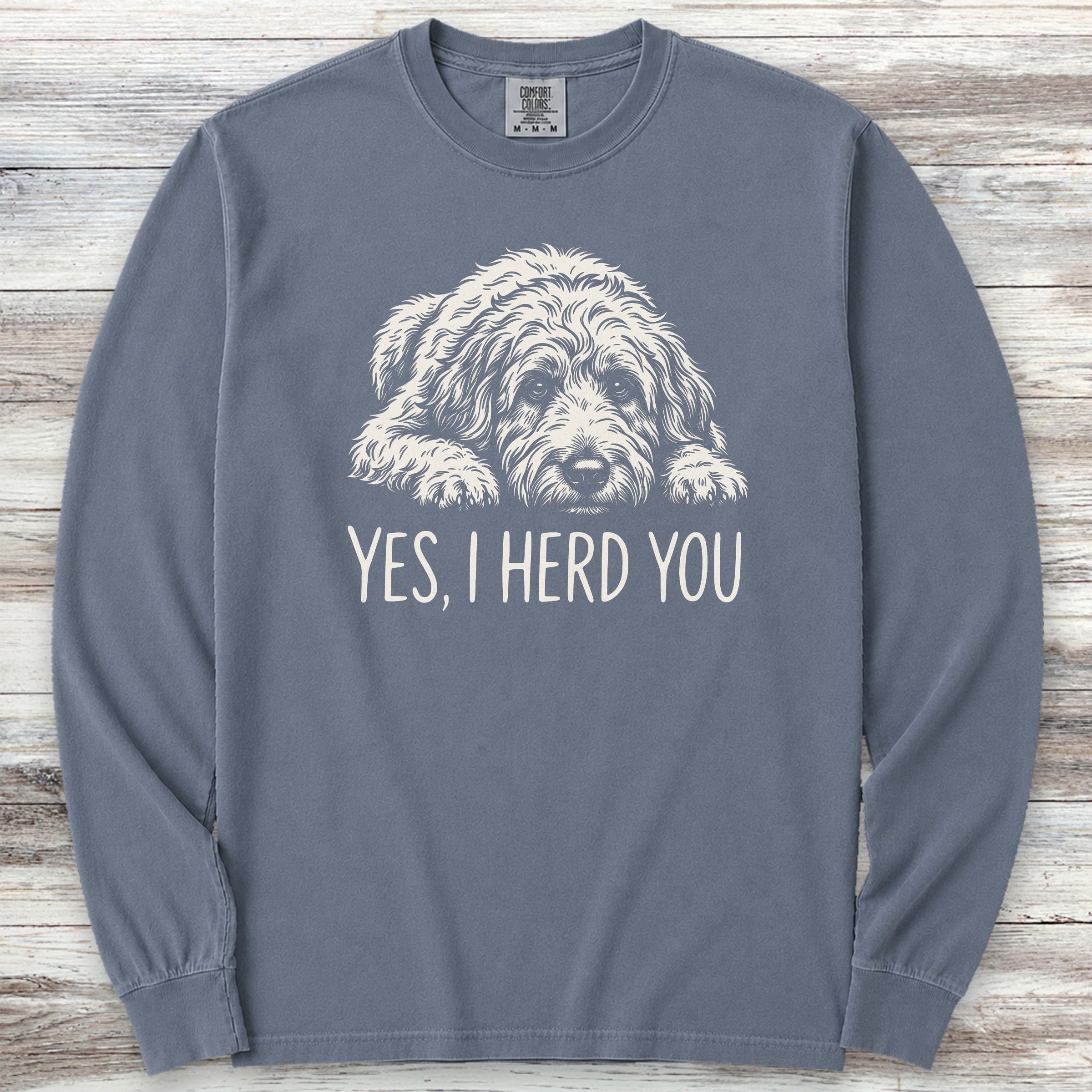 Doodle Herd You Long Sleeve Tee - Blue Jean
