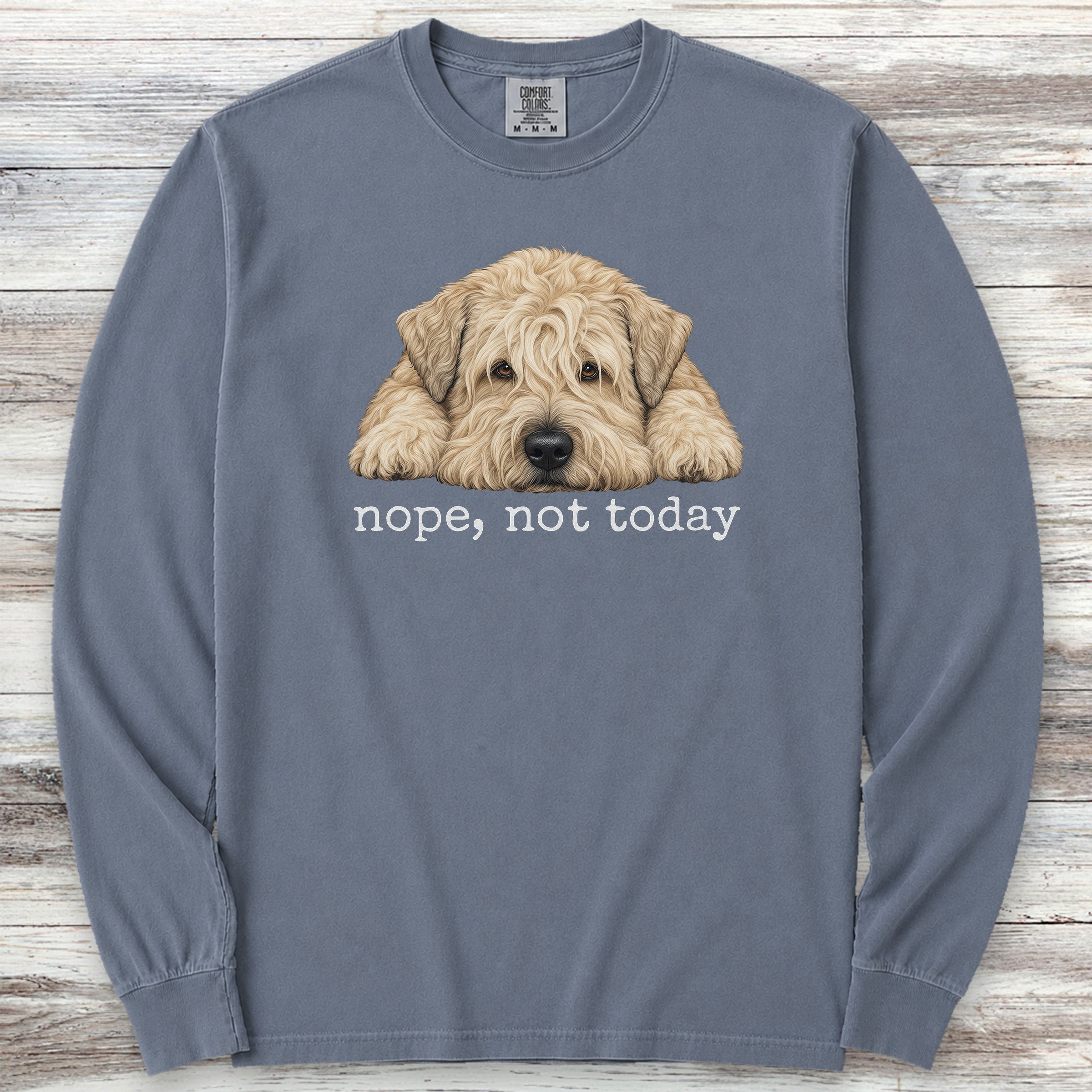 Wheaten Nope Long Sleeve Tee - Blue Jean