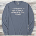 Bernese Mountain Dog Talk Long Sleeve Tee - Blue Jean