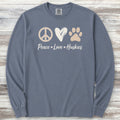 Husky Peace Long Sleeve Tee - Blue Jean