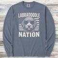 Labradoodle Nation Long Sleeve Tee - Blue Jean