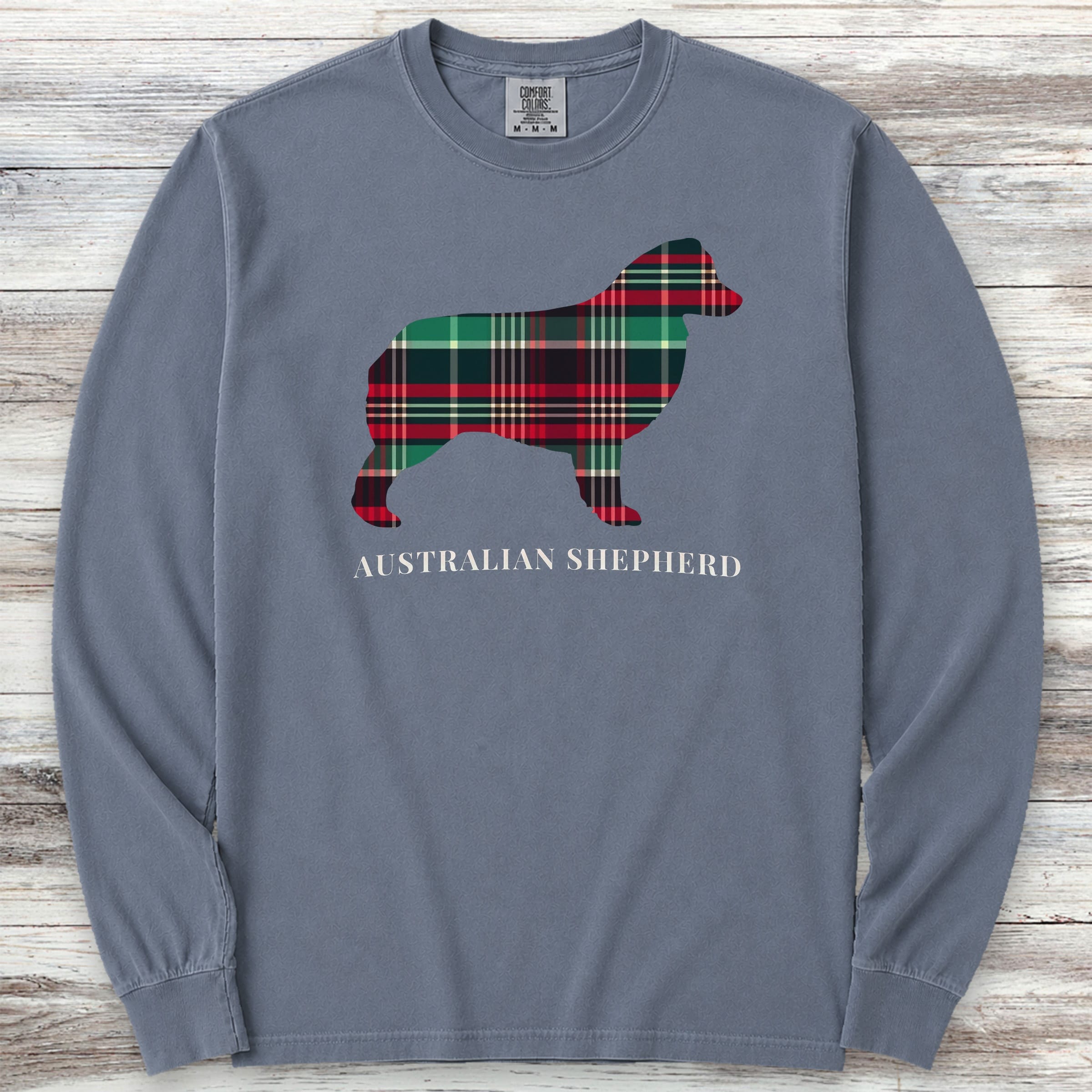 Australian Shepherd Winter 2025 Long Sleeve Tee - Blue Jean