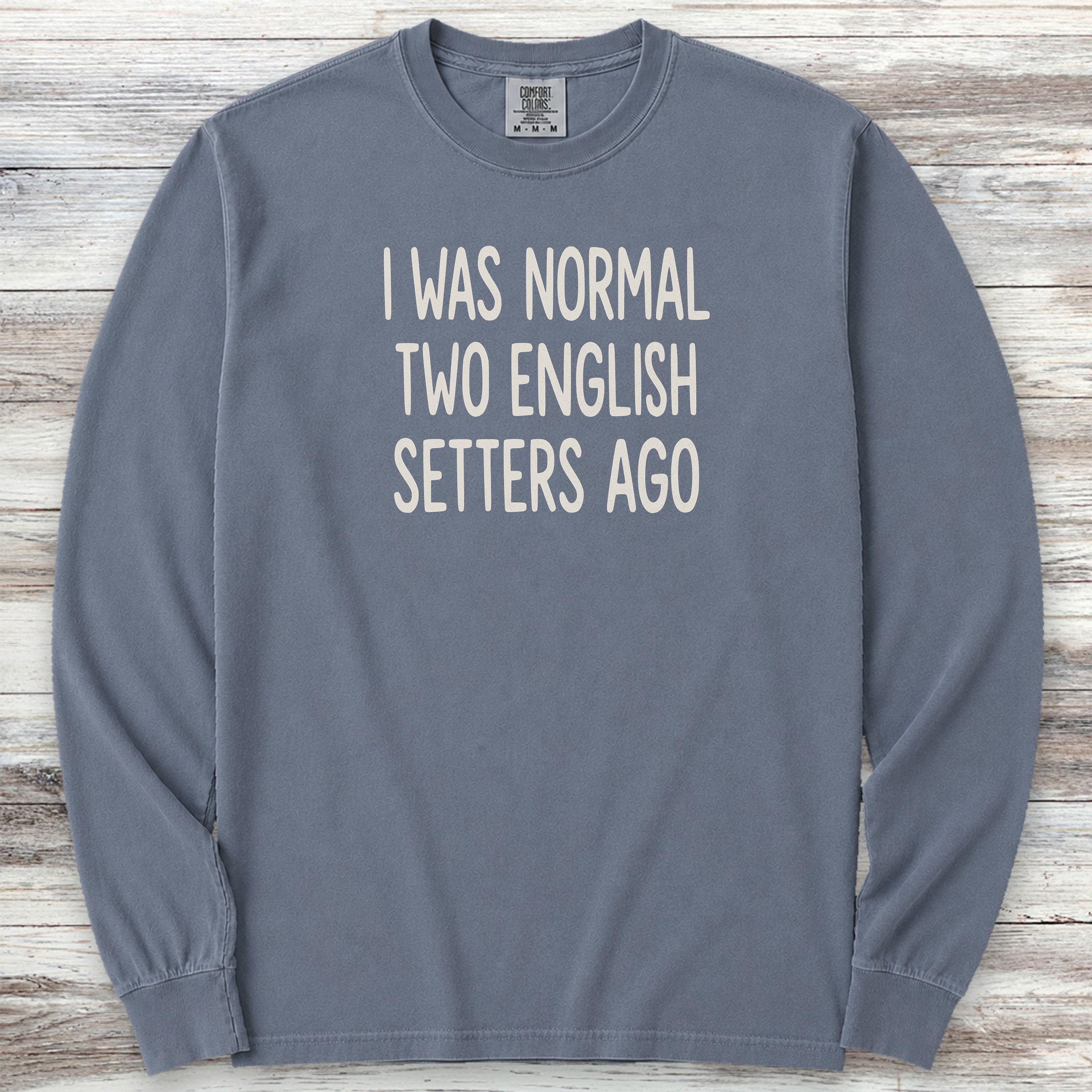 English Setter Normal Long Sleeve Tee - Blue Jean