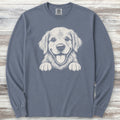 Golden Retriever Hello Long Sleeve Tee - Blue Jean