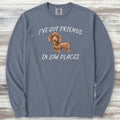 Dachshund Low Places Long Sleeve Tee - Blue Jean