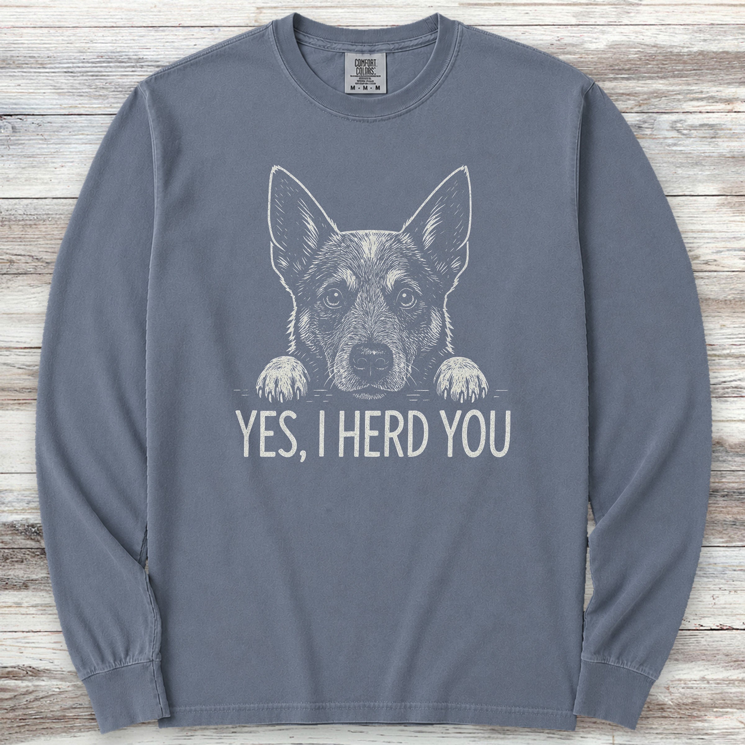 Australian Cattle Dog Herd You Long Sleeve Tee - Blue Jean