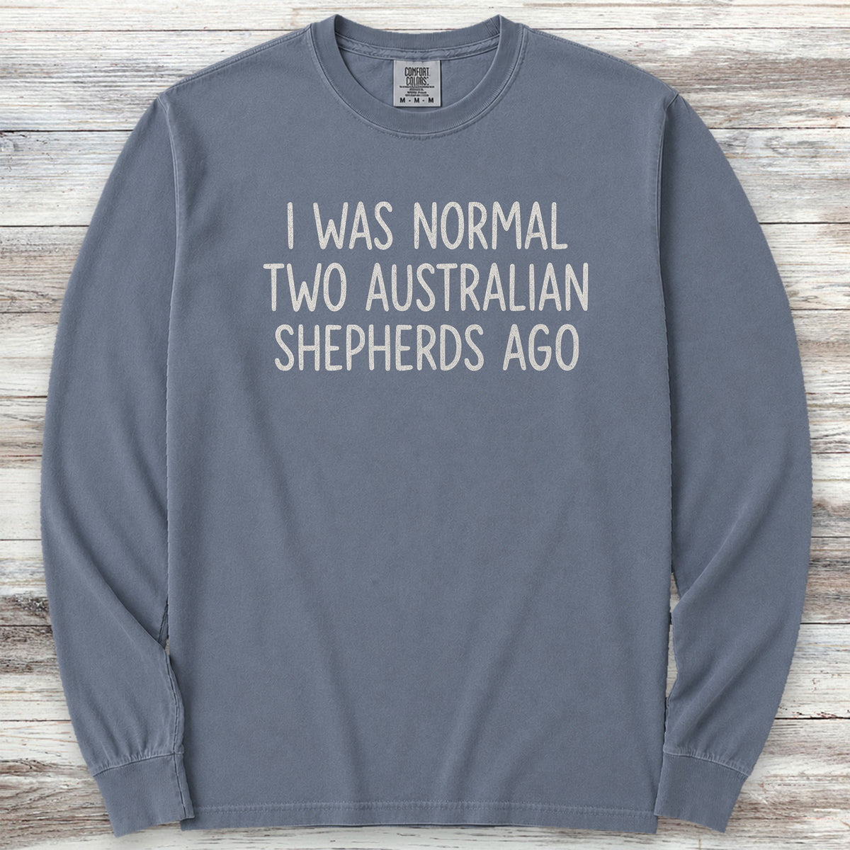 Australian Shepherd Normal Long Sleeve Tee - Blue Jean