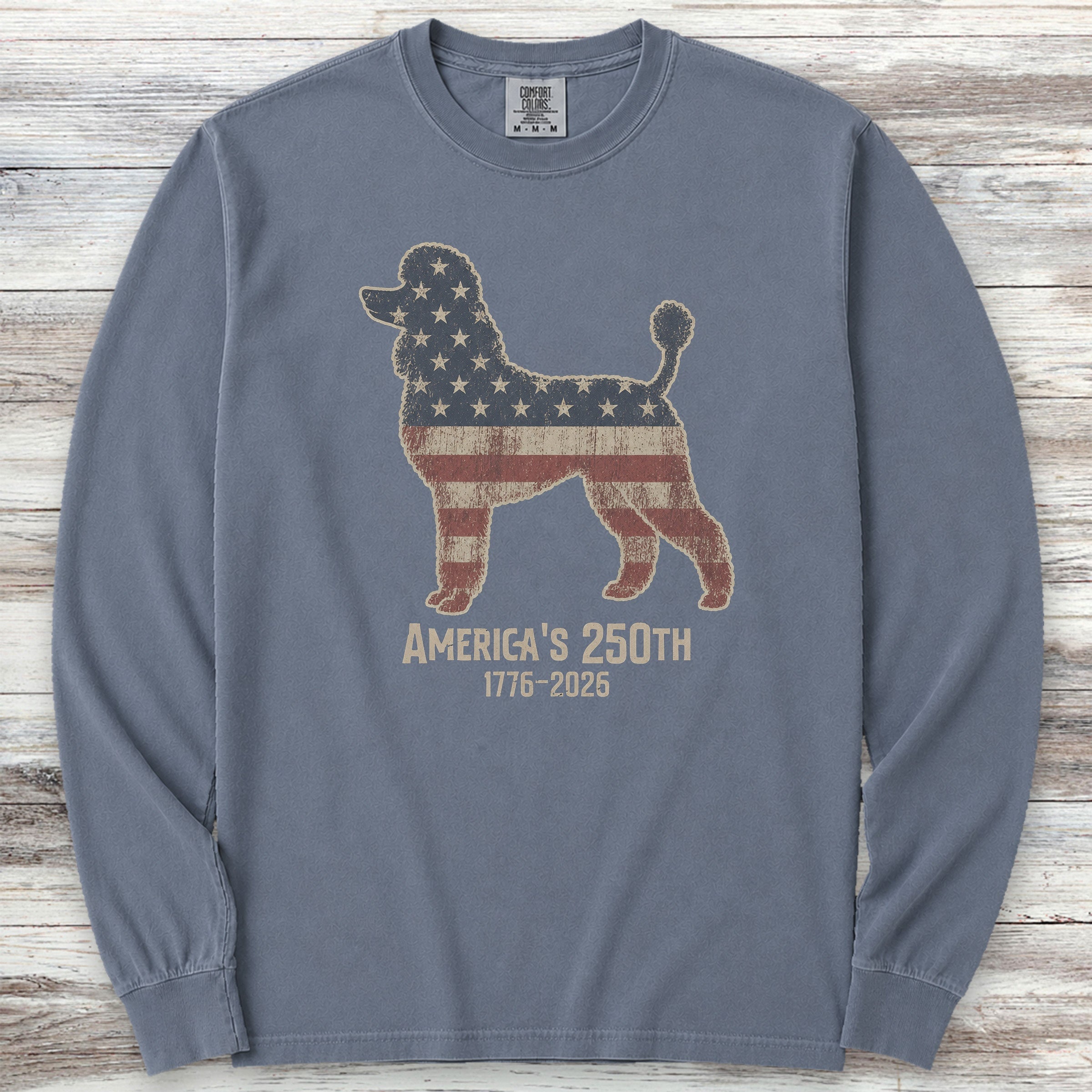Poodle 250 Long Sleeve Tee - Blue Jean