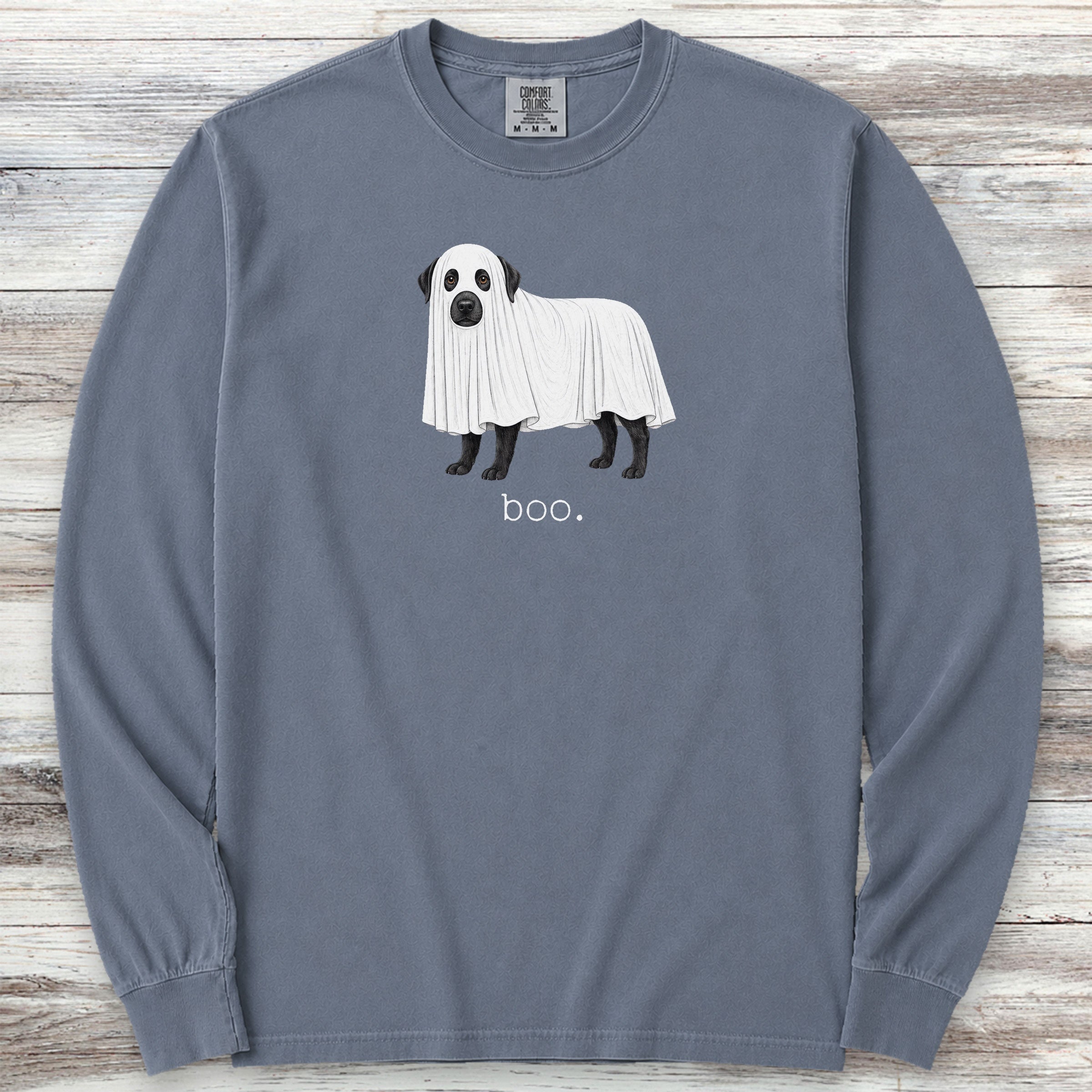 Labrador Retriever Black Boo Long Sleeve Tee - Blue Jean