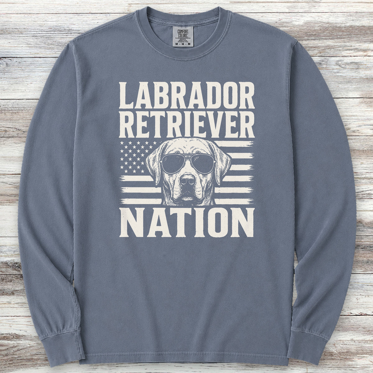 Labrador Retriever Nation Long Sleeve Tee - Blue Jean
