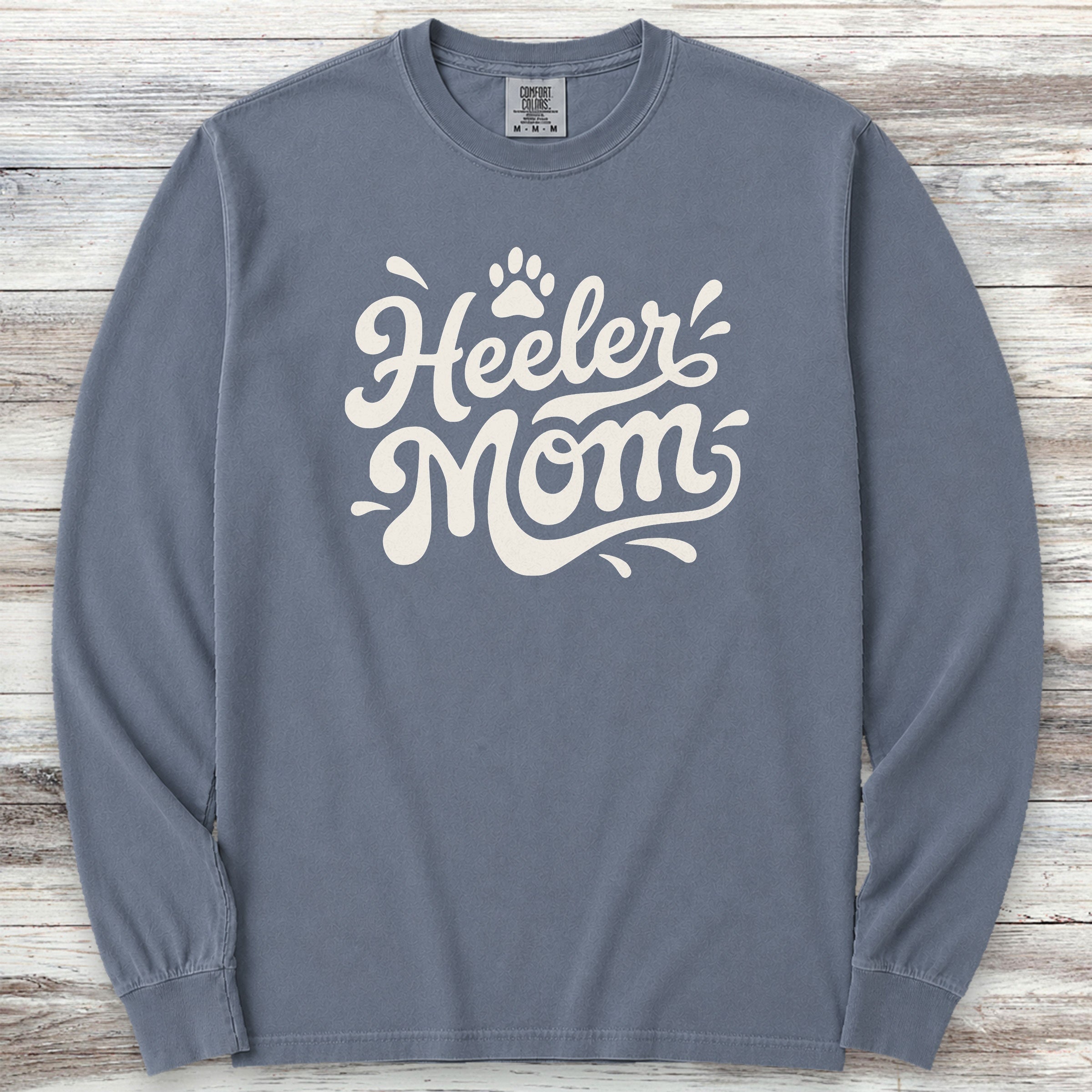 Australian Cattle Dog Groovy Mom Long Sleeve Tee - Blue Jean