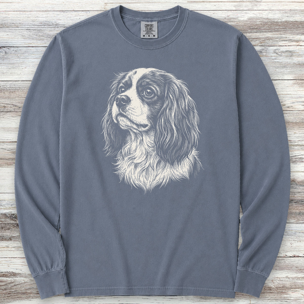 Cavalier King Charles Spaniel Loyalty Long Sleeve Tee - Blue Jean