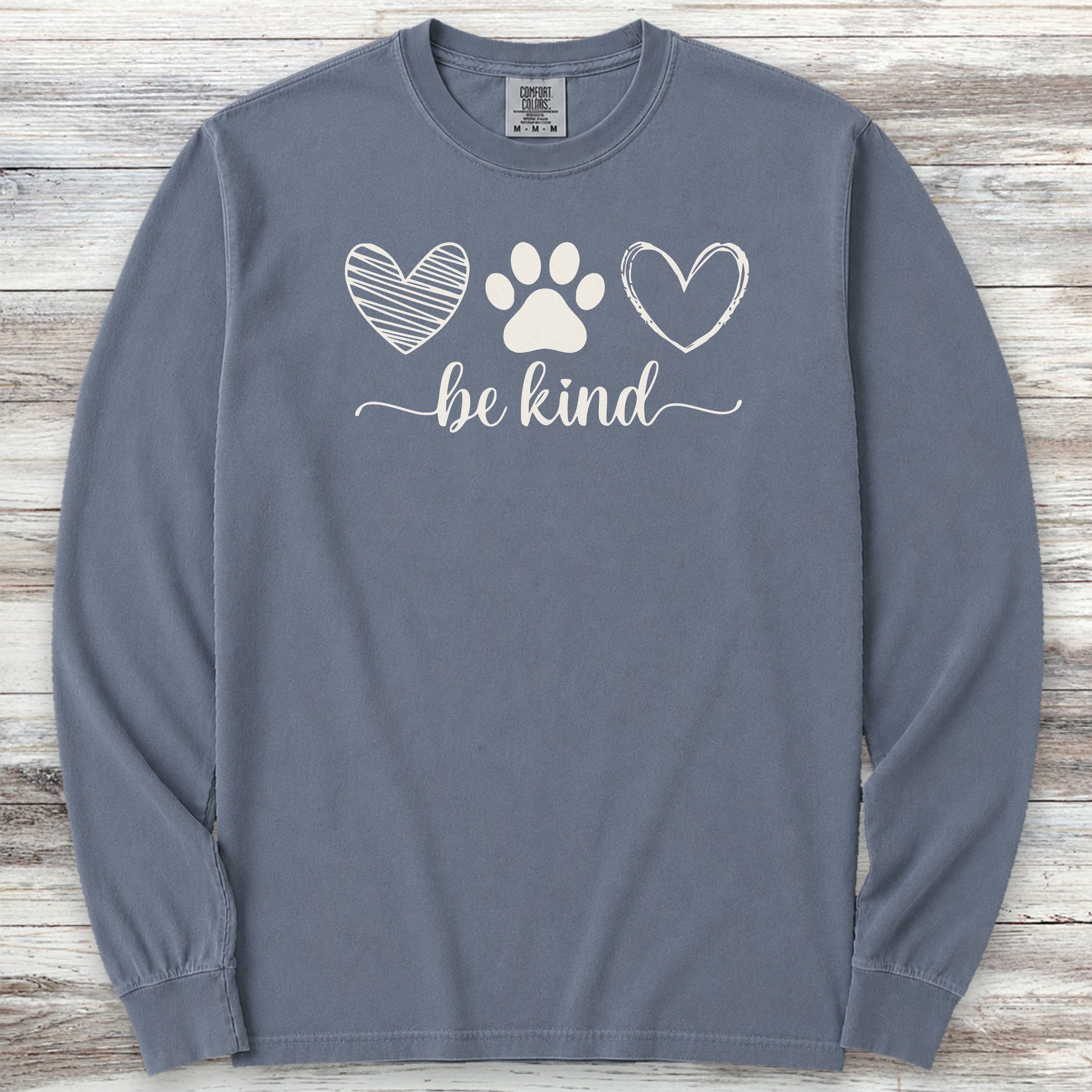 Be Kind Long Sleeve Tee - Blue Jean
