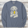 Golden Retriever Pupsicle Long Sleeve Tee - Blue Jean