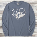 Bernese Mountain Dog Heart Bond Long Sleeve Tee - Blue Jean