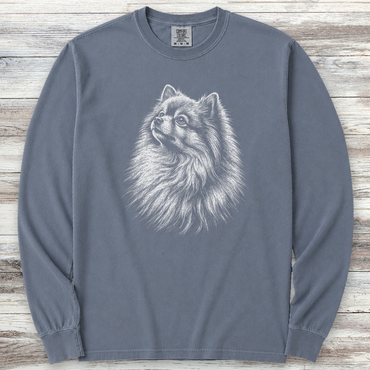 Pomeranian Loyalty Long Sleeve Tee - Blue Jean