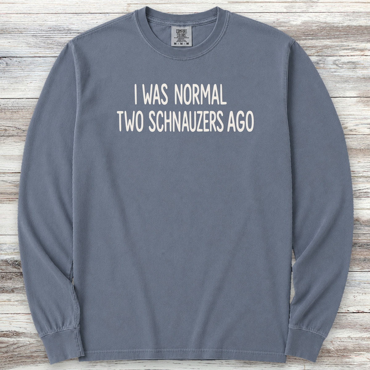 Schnauzer Normal Long Sleeve Tee - Blue Jean