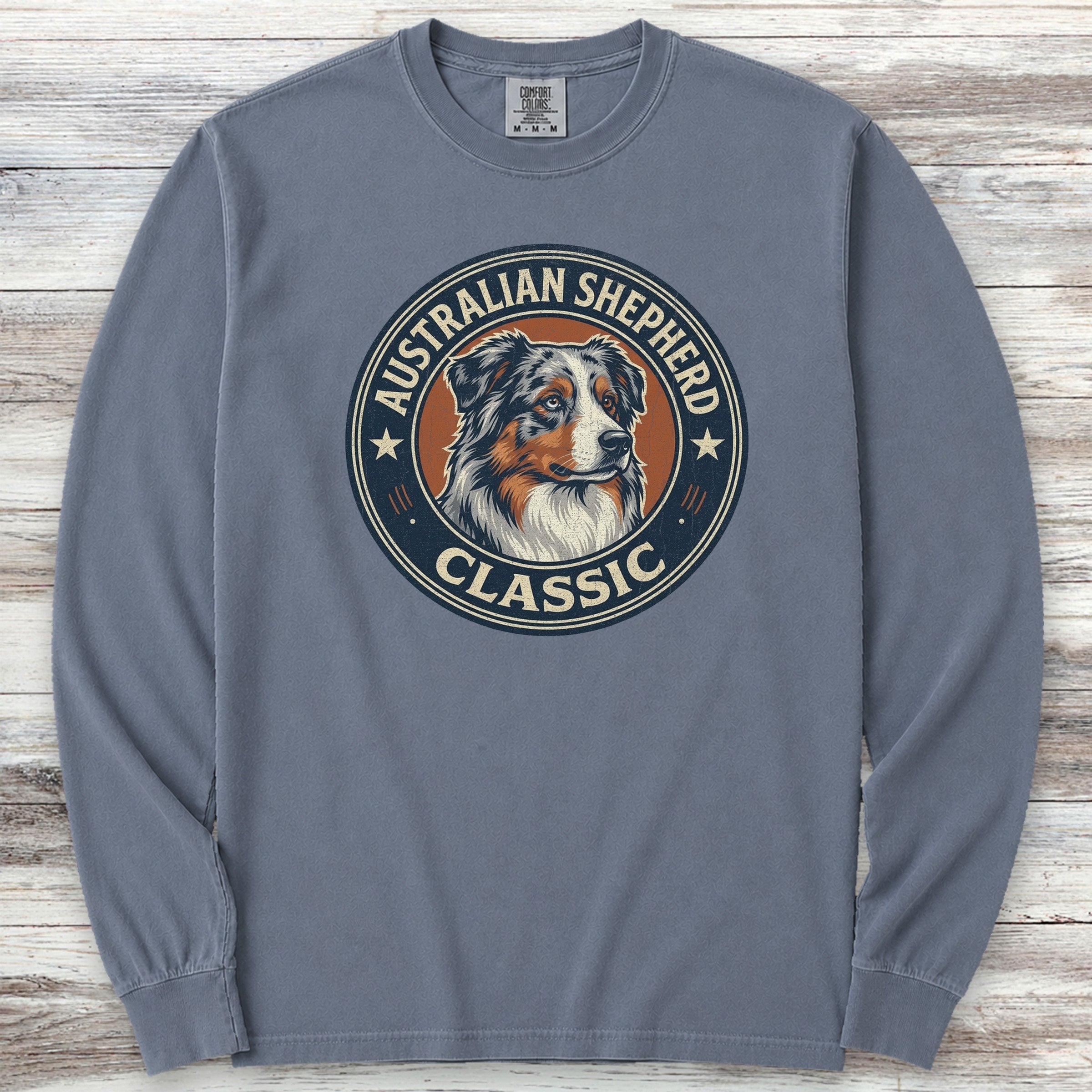 Australian Shepherd Classic Long Sleeve Tee - Blue Jean