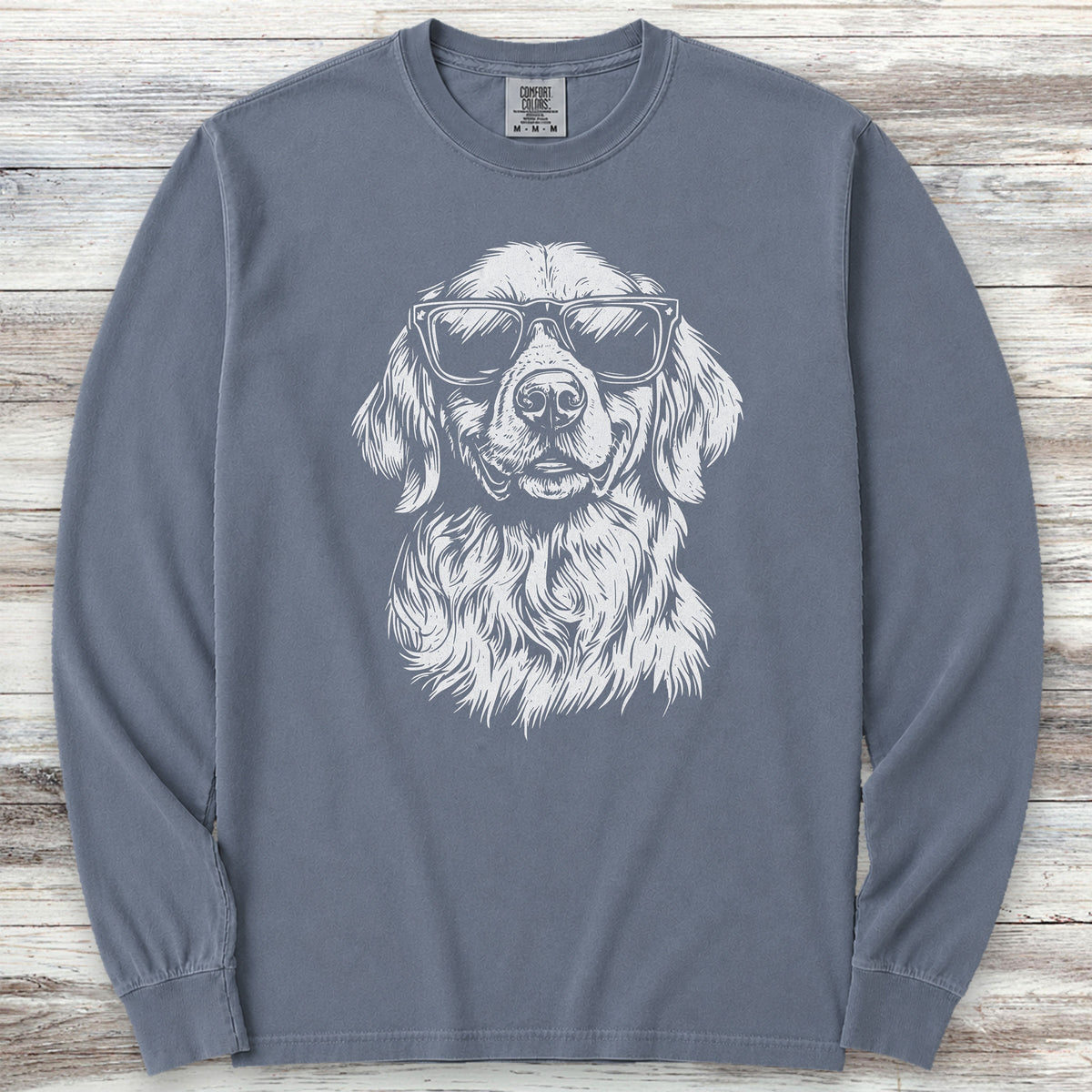 Golden Retriever Sunny Long Sleeve Tee - Blue Jean