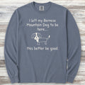 Bernese Mountain Dog Lonely Long Sleeve Tee - Blue Jean