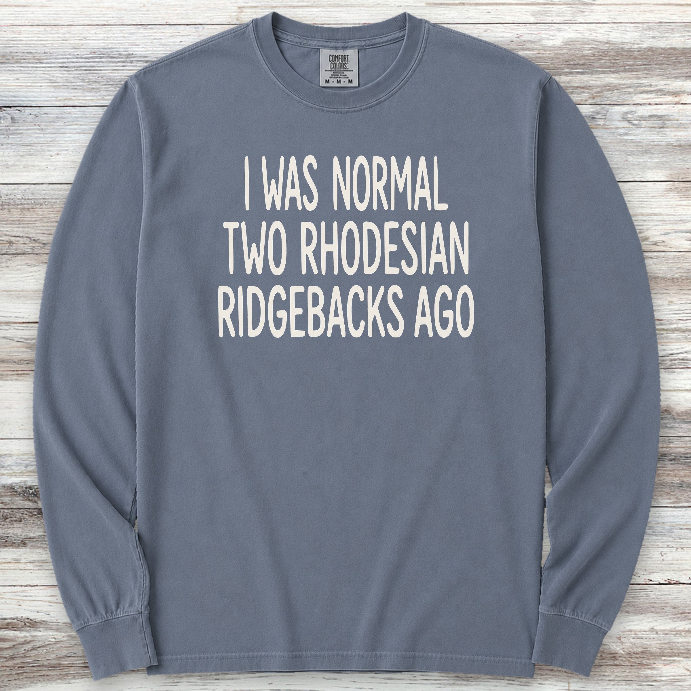 Rhodesian Ridgeback Normal Long Sleeve Tee - Blue Jean