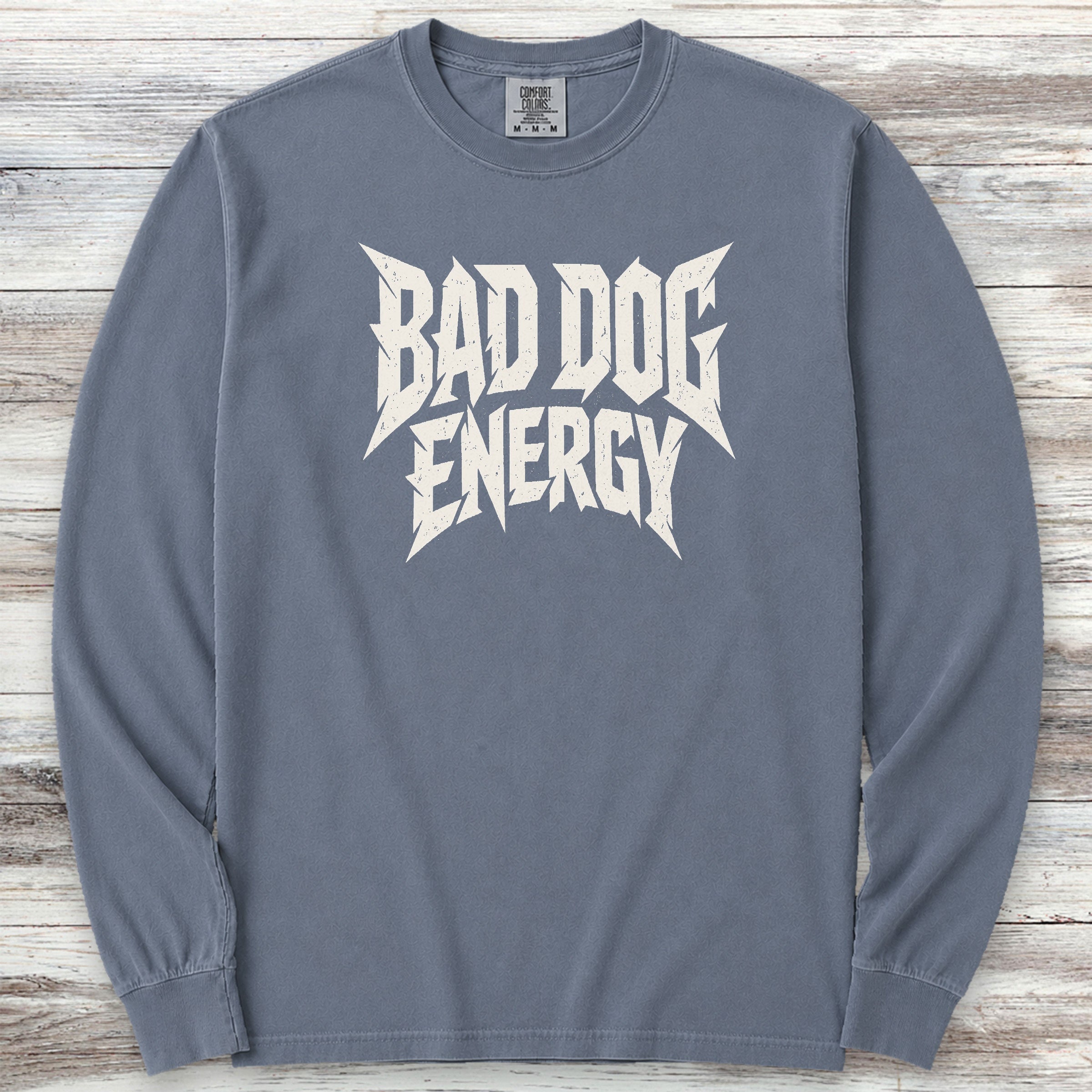 Bad Dog Energy Long Sleeve Tee - Blue Jean
