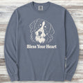 Bernese Mountain Dog Bless Your Heart Long Sleeve Tee - Blue Jean