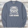Affenpinscher I Love Beards Long Sleeve Tee - Blue Jean