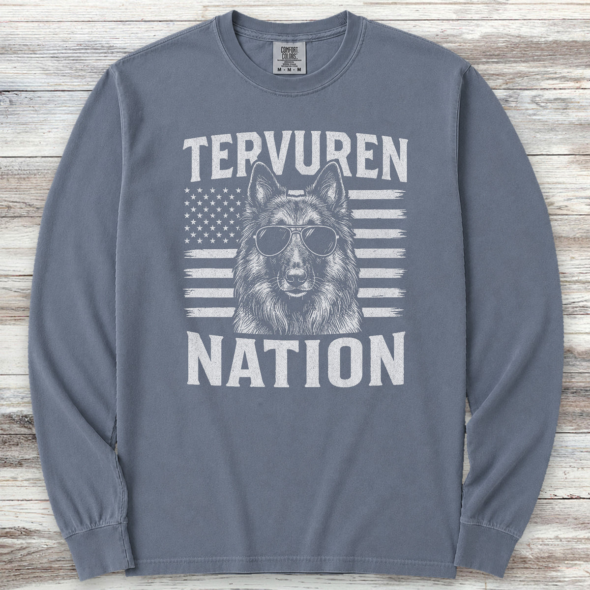Belgian Tervuren Nation Long Sleeve Tee - Blue Jean