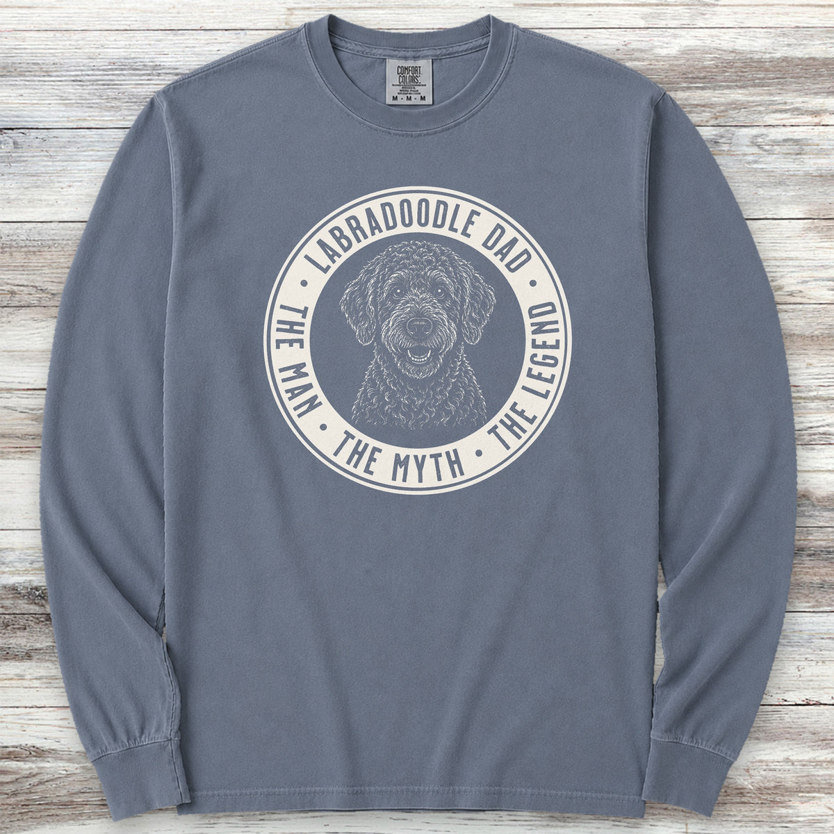Labradoodle Dad Legend Long Sleeve Tee - Blue Jean