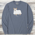 Corgi Boo Long Sleeve Tee - Blue Jean