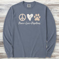Papillon Peace Long Sleeve Tee - Blue Jean