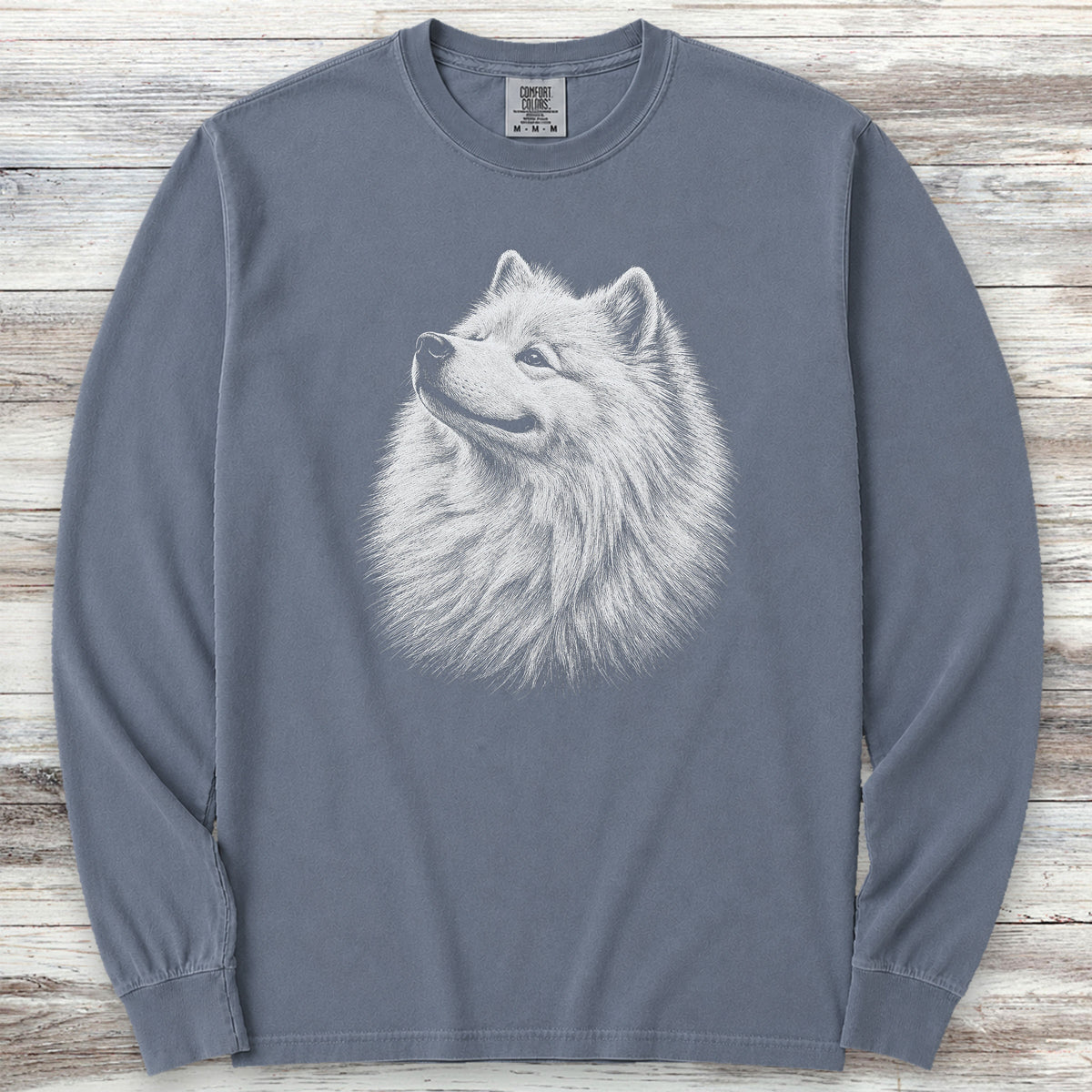 Samoyed Loyalty Long Sleeve Tee - Blue Jean
