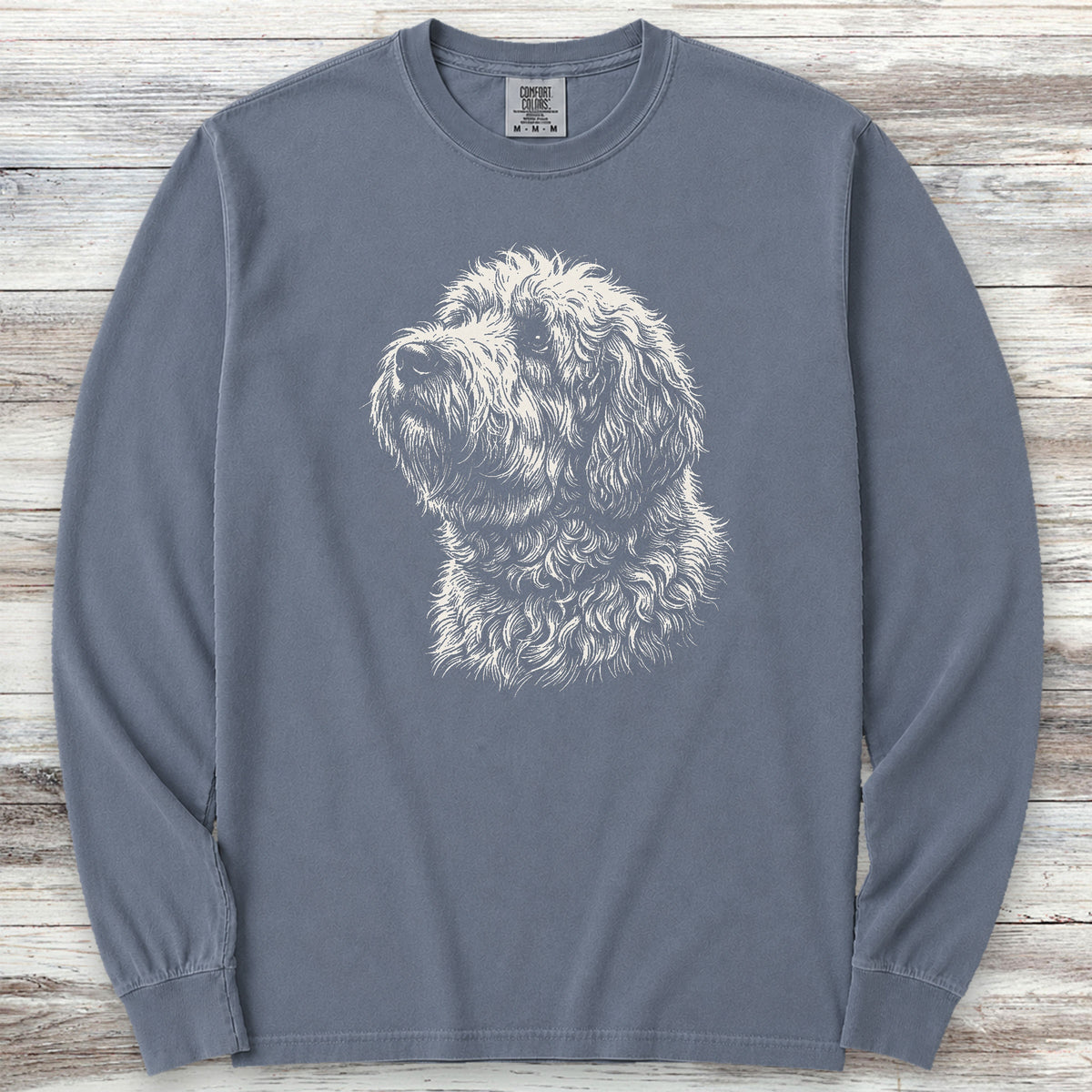 Old English Sheepdog Loyalty Long Sleeve Tee - Blue Jean