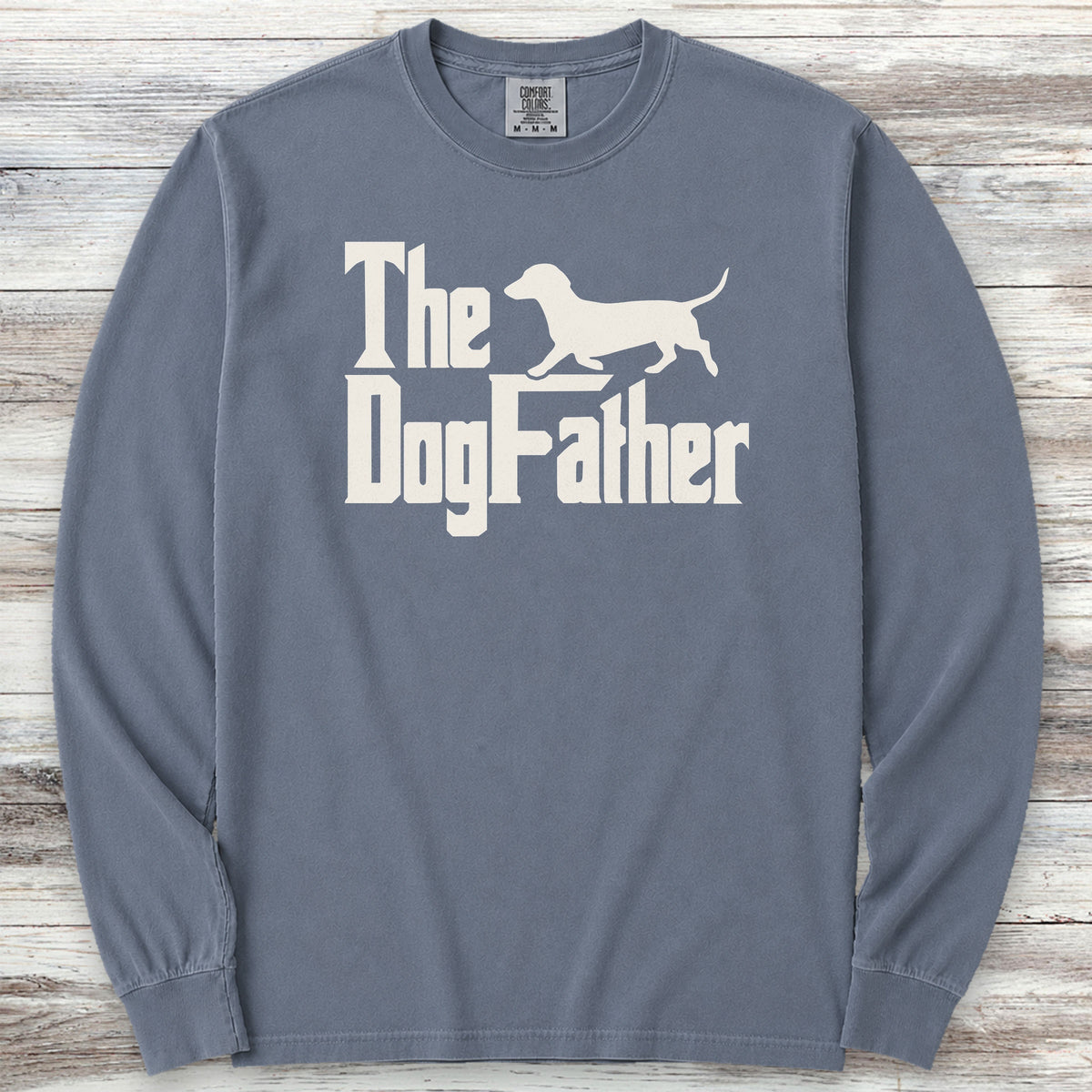 Dachshund Dog Father Long Sleeve Tee - Blue Jean