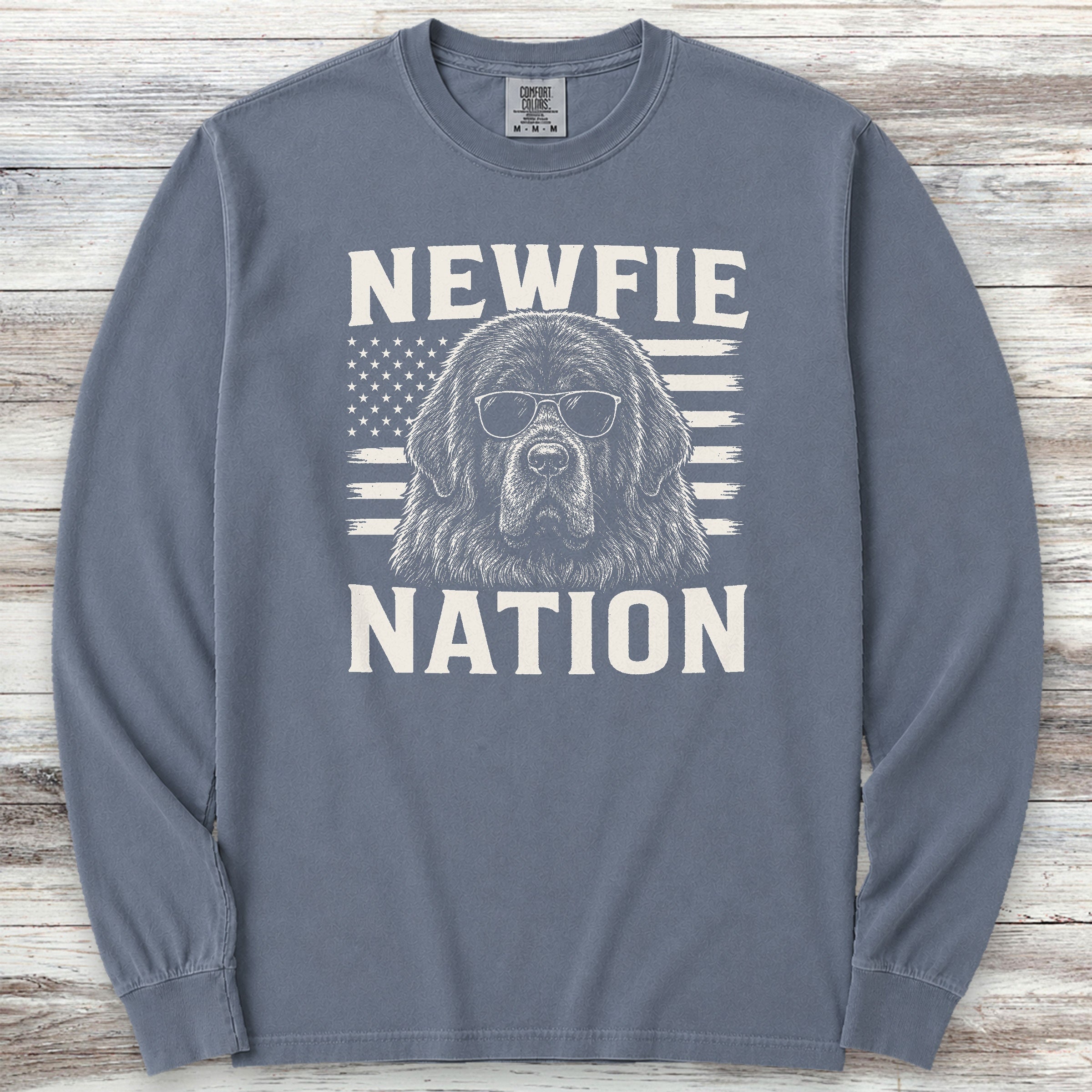 Newfoundland Nation Long Sleeve Tee - Blue Jean