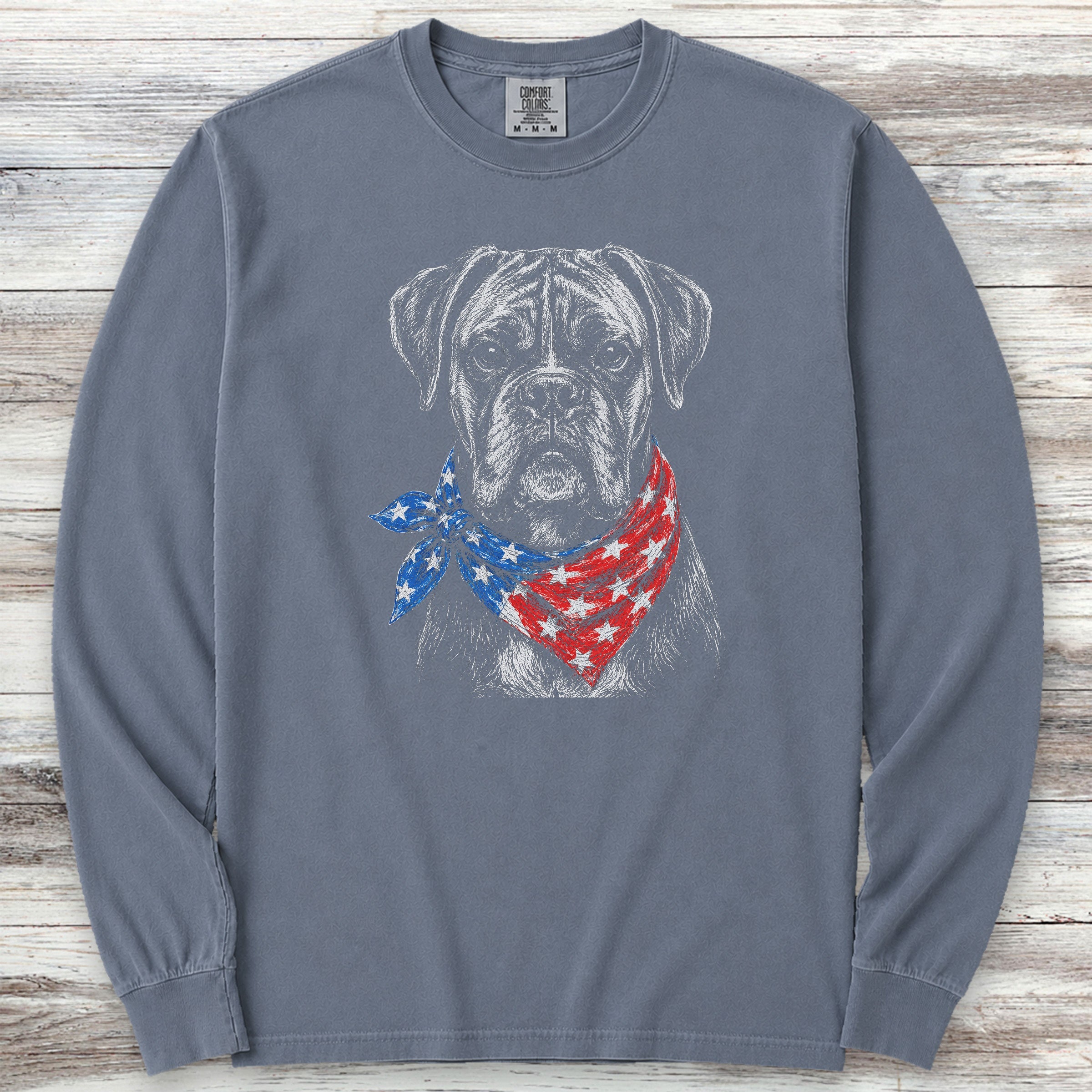 Boxer Patriot Long Sleeve Tee - Blue Jean