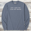 Shetland Sheepdog Girl Long Sleeve Tee - Blue Jean