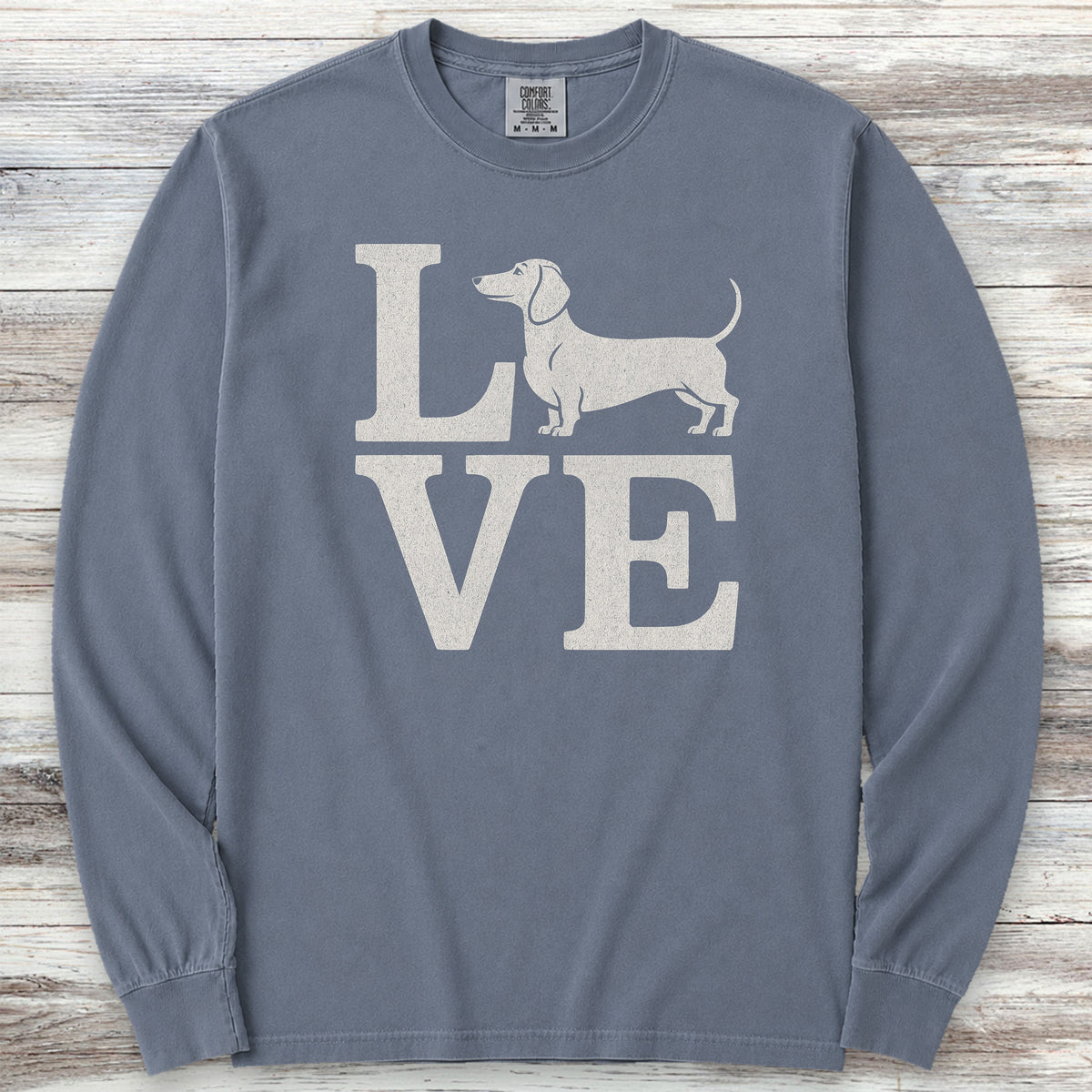 Dachshund Love Long Sleeve Tee - Blue Jean