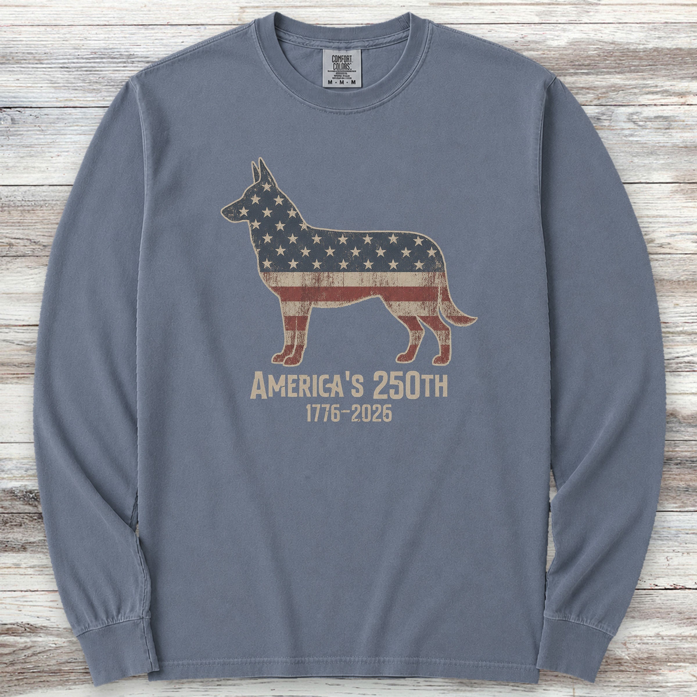 Belgian Malinois 250 Long Sleeve Tee - Blue Jean