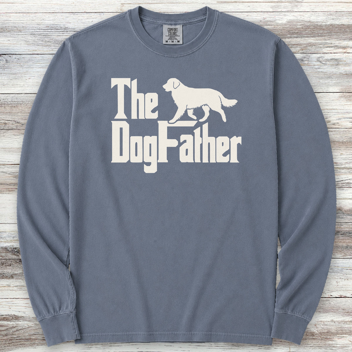 Golden Retriever Dog Father Long Sleeve Tee - Blue Jean