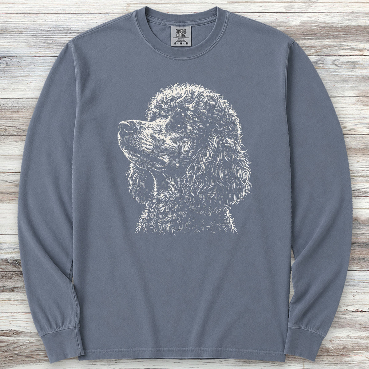 Poodle Loyalty Long Sleeve Tee - Blue Jean