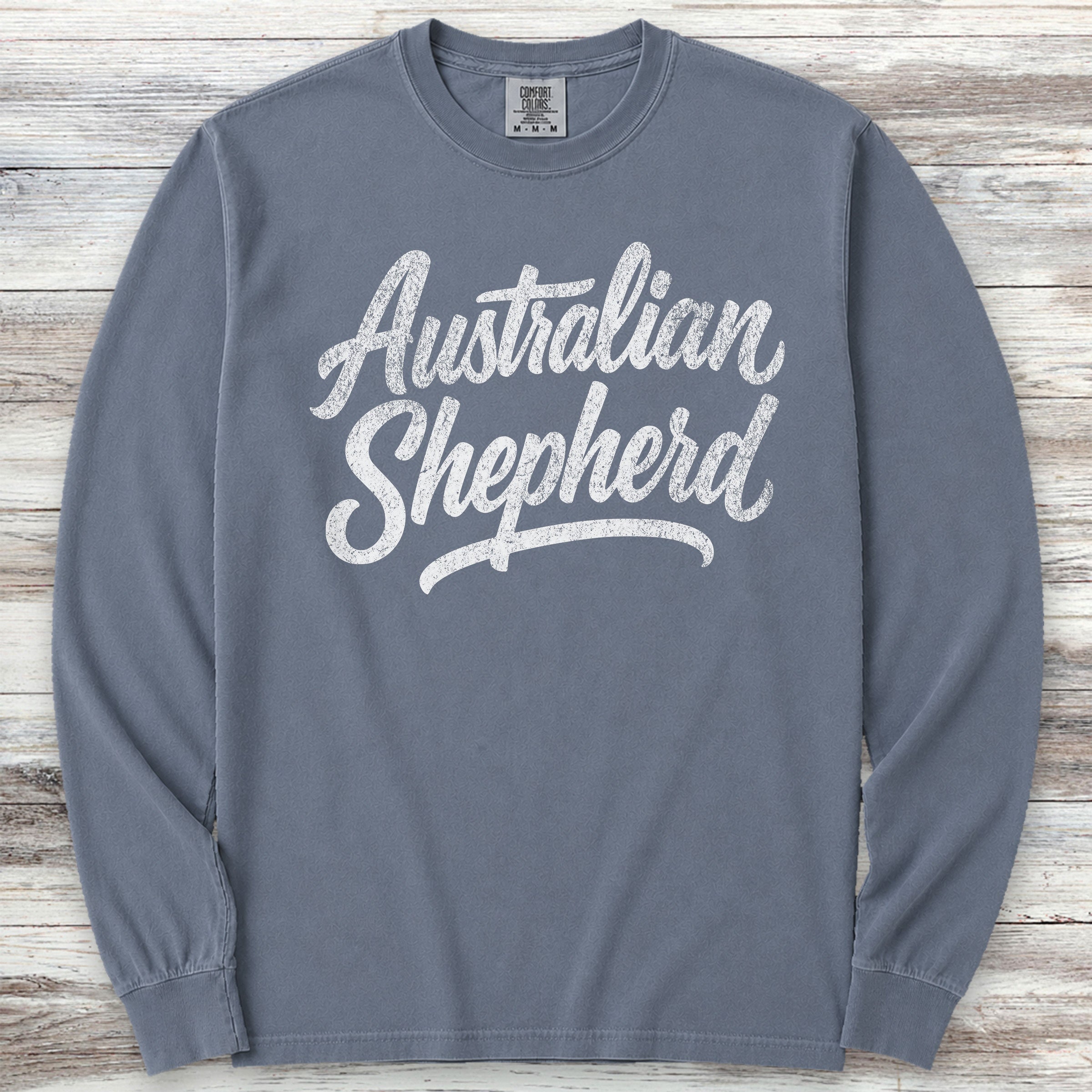 Australian Shepherd Team Long Sleeve Tee - Blue Jean