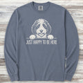 Sheepadoodle Happy Long Sleeve Tee - Blue Jean