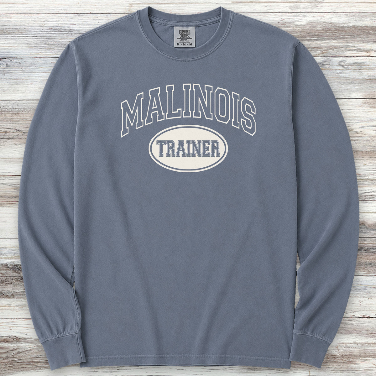 Belgian Malinois University Trainer Long Sleeve Tee - Blue Jean