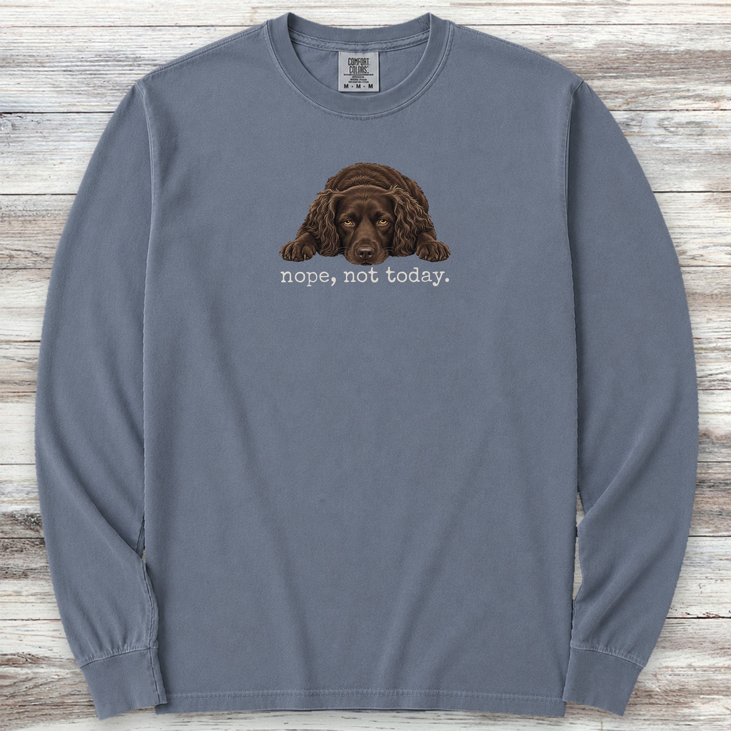 Boykin Spaniel Nope Long Sleeve Tee - Blue Jean