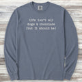 Dogs & Chocolate Long Sleeve Tee - Blue Jean