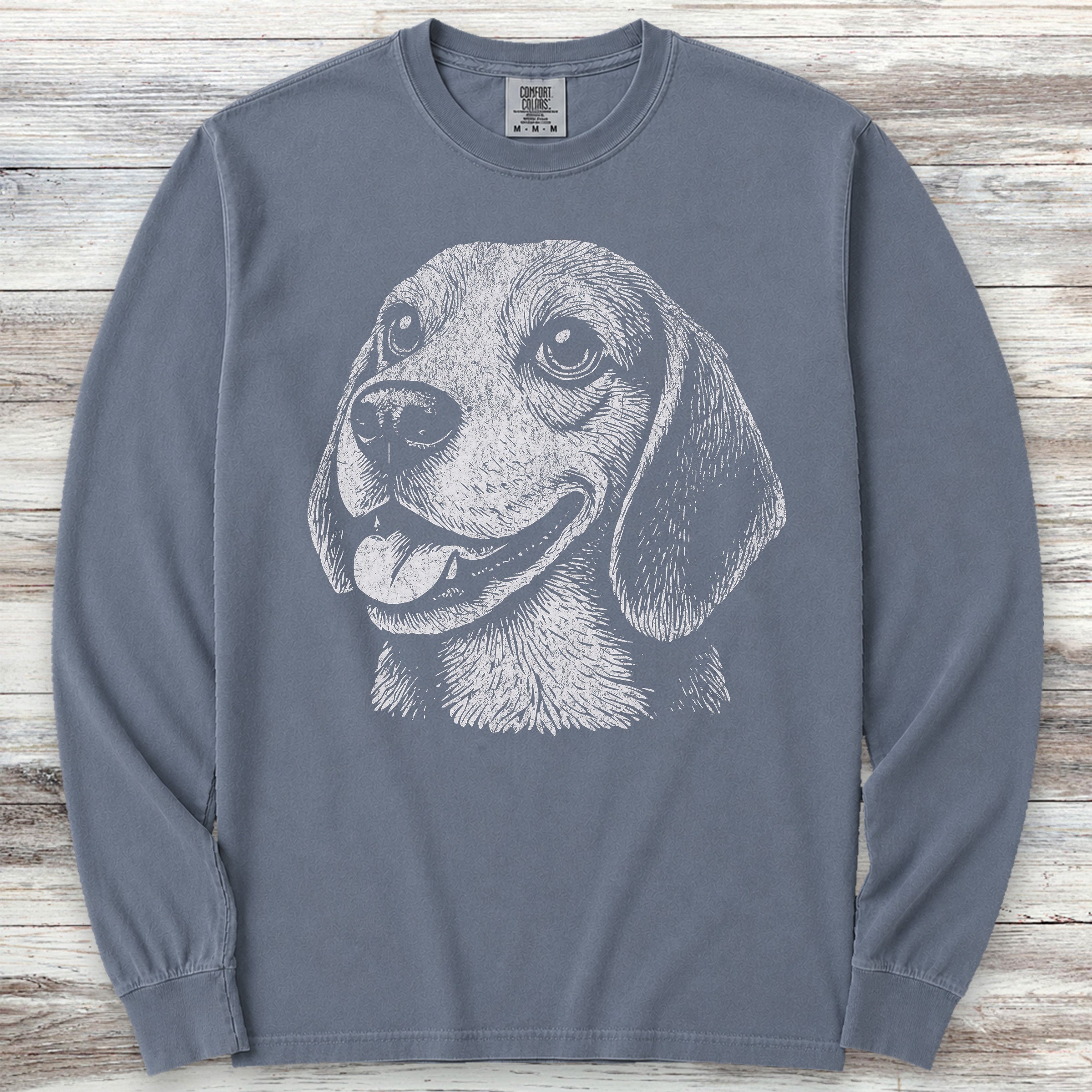 Beagle Long Sleeve Tee - Blue Jean