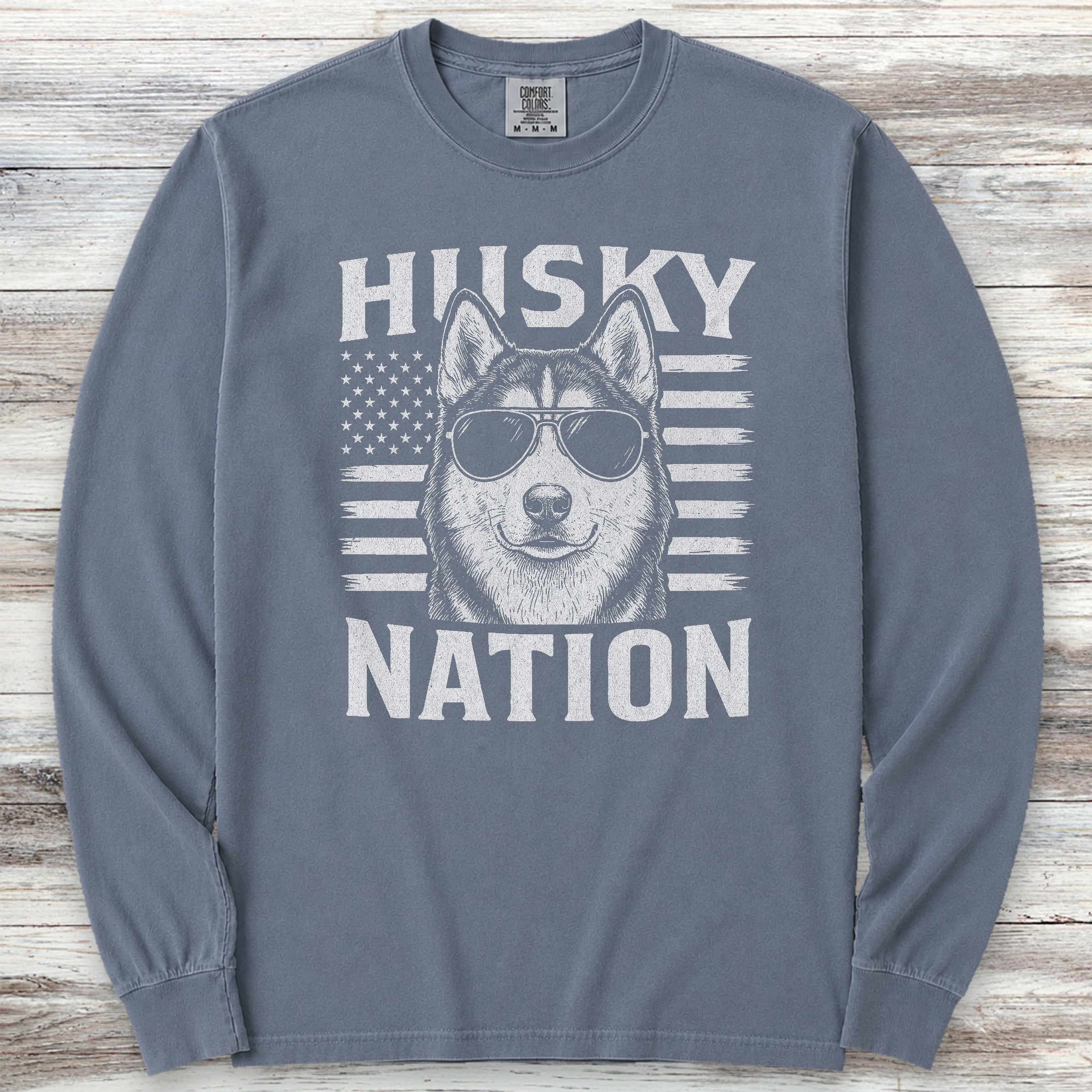 Husky Nation Long Sleeve Tee - Blue Jean